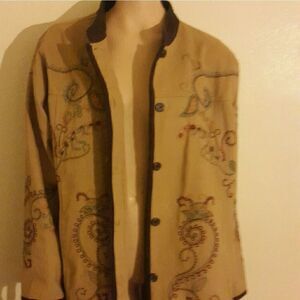 Denim&Co. Beige embroidered coat